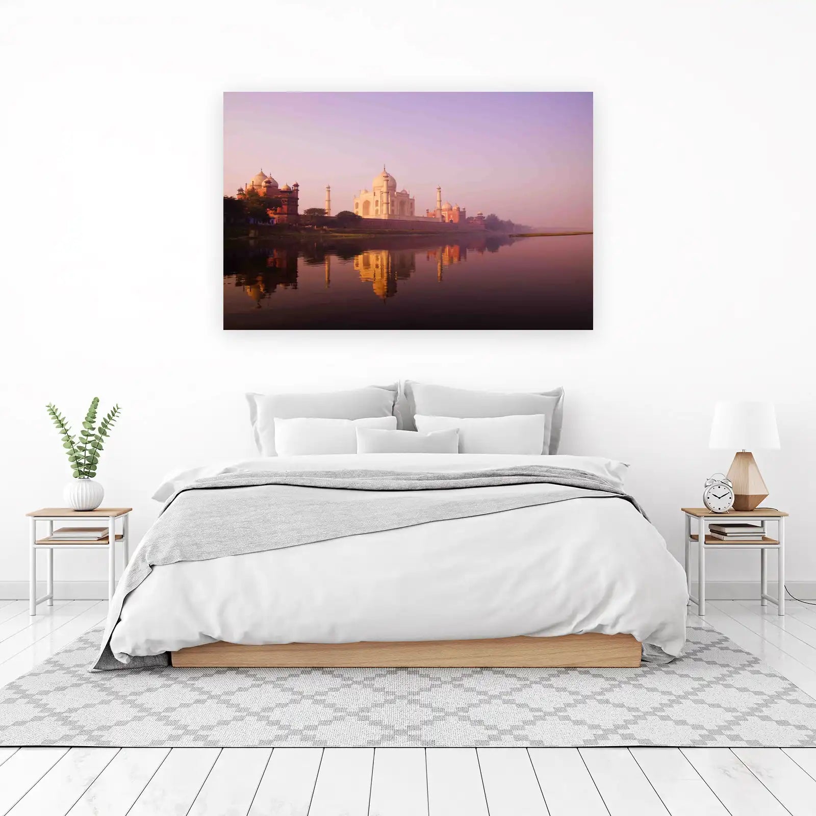 Serene Taj Mahal Sunrise Reflection Wall Art