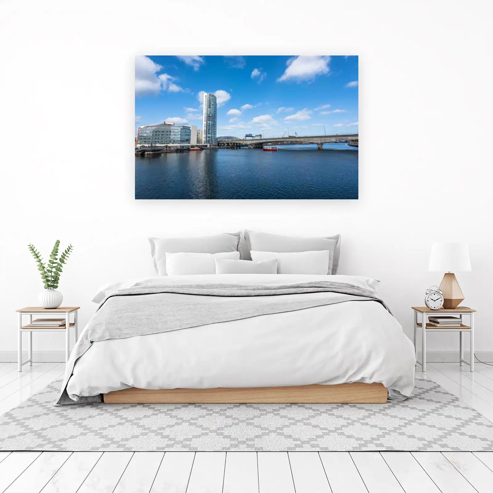 Modern Cityscape River View Wall Art