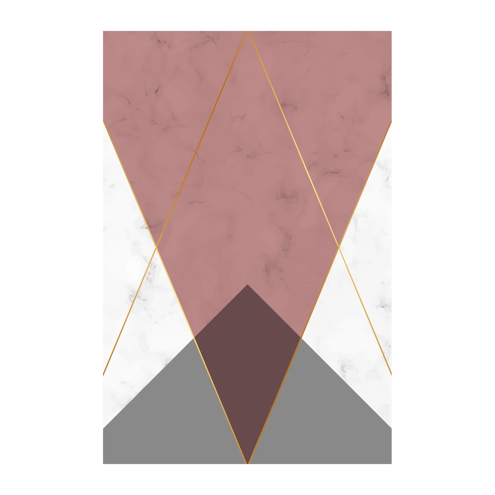 Geometric Blush Marble Gold Art Wall Art
