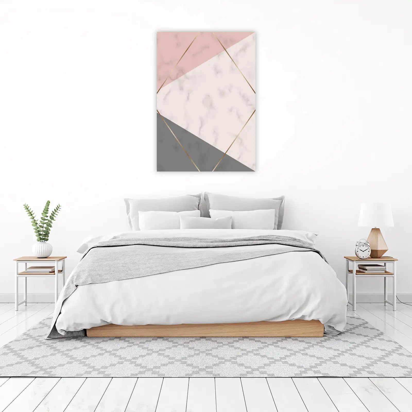 Geometric Marble Blush & Grey Wall Art