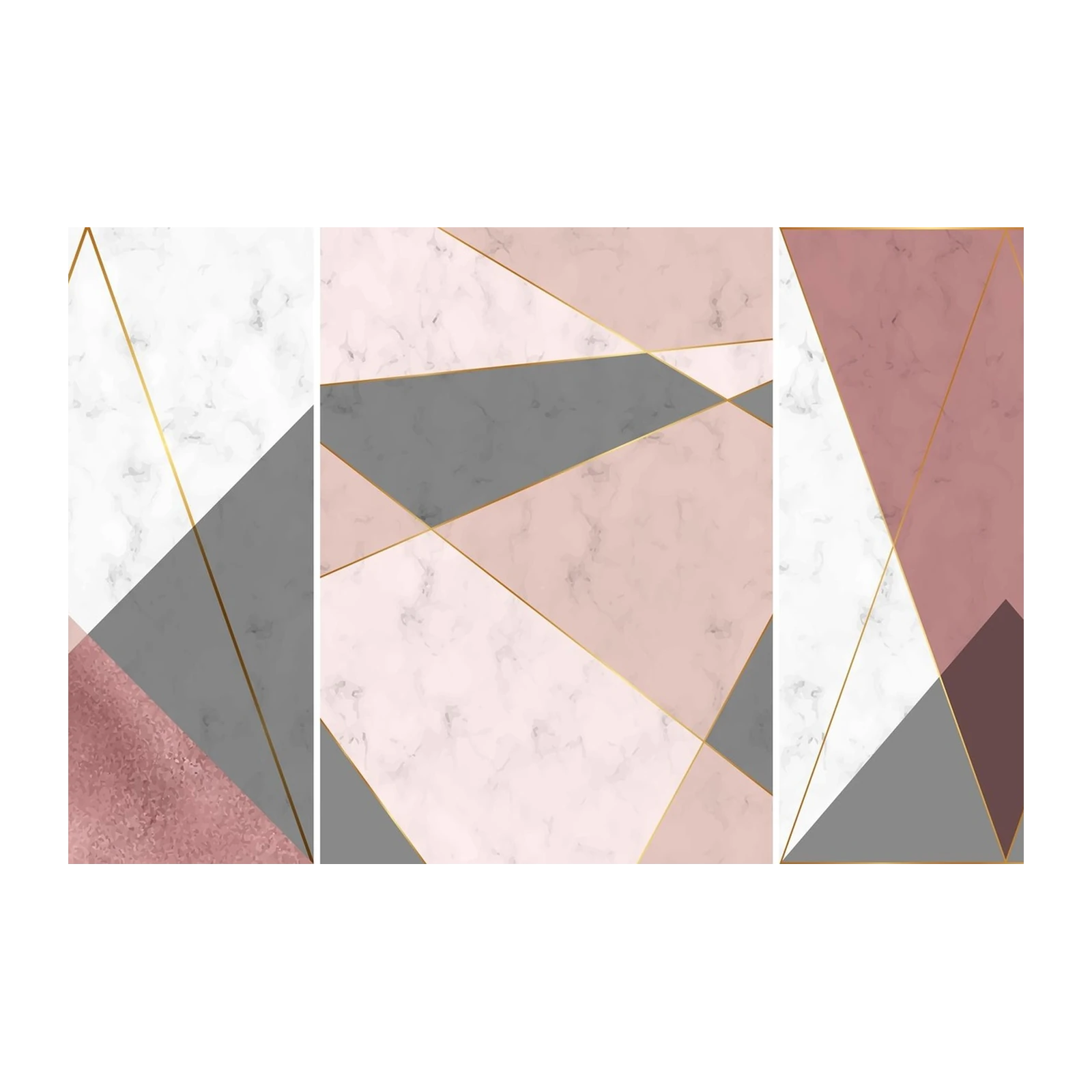 Geometric Marble Blush & Gold Wall Art