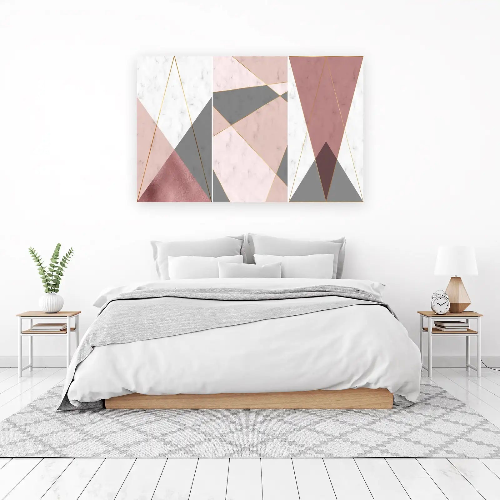 Geometric Marble Blush & Gold Wall Art