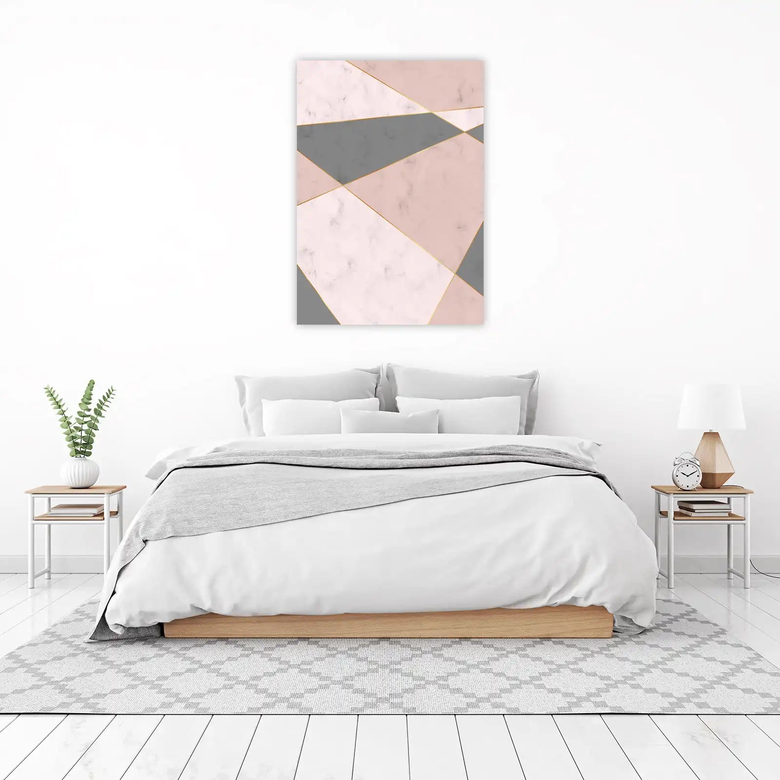 Elegant Geometric Marble Gold Wall Art