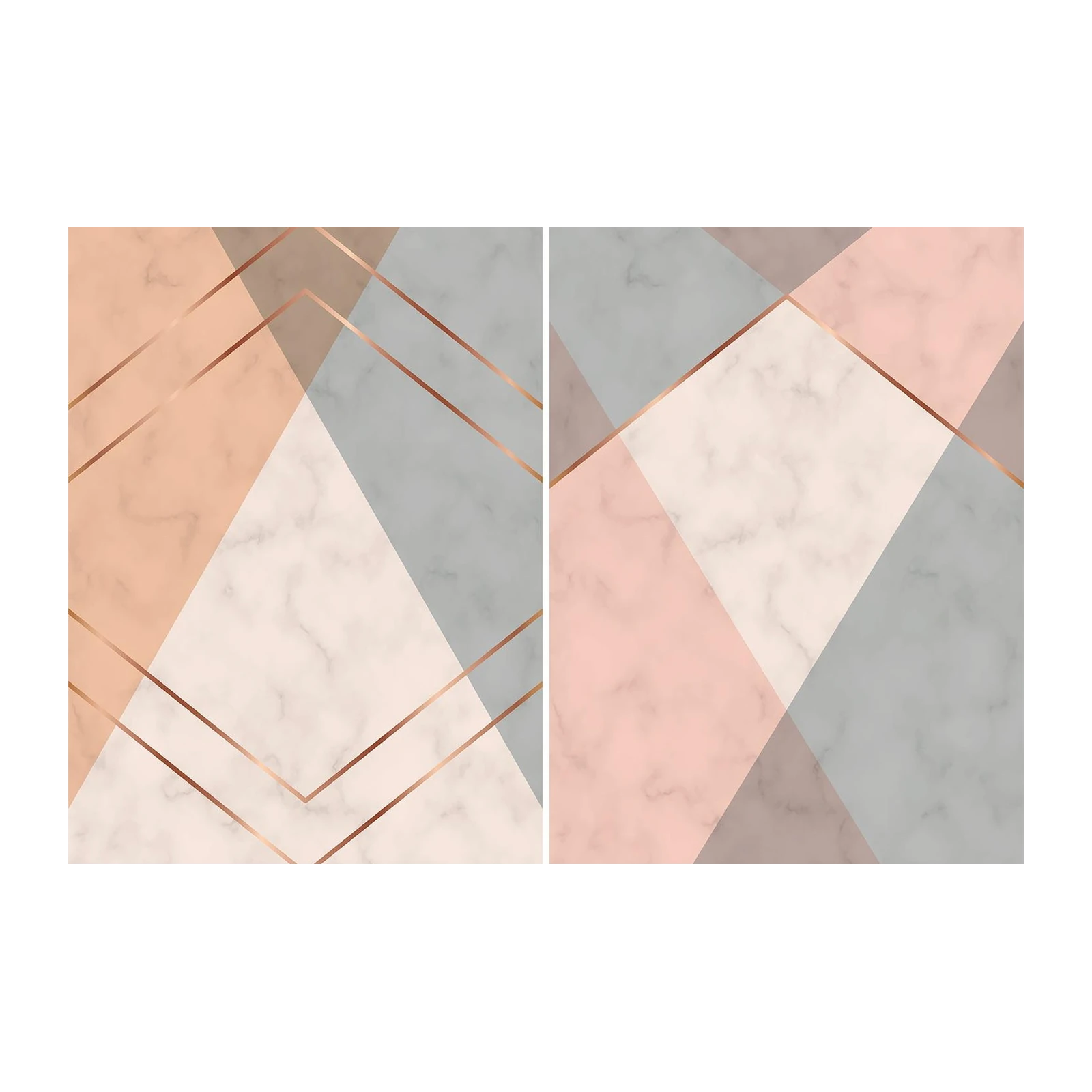 Chic Geometric Marble Rose Gold Wall Art