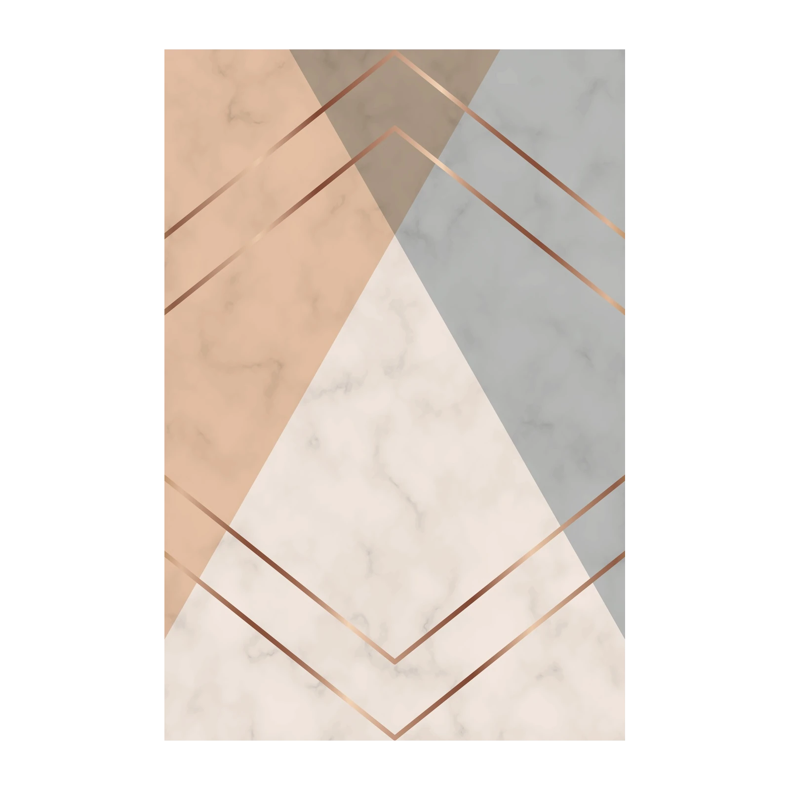 Geometric Marble Rose Gold Wall Art