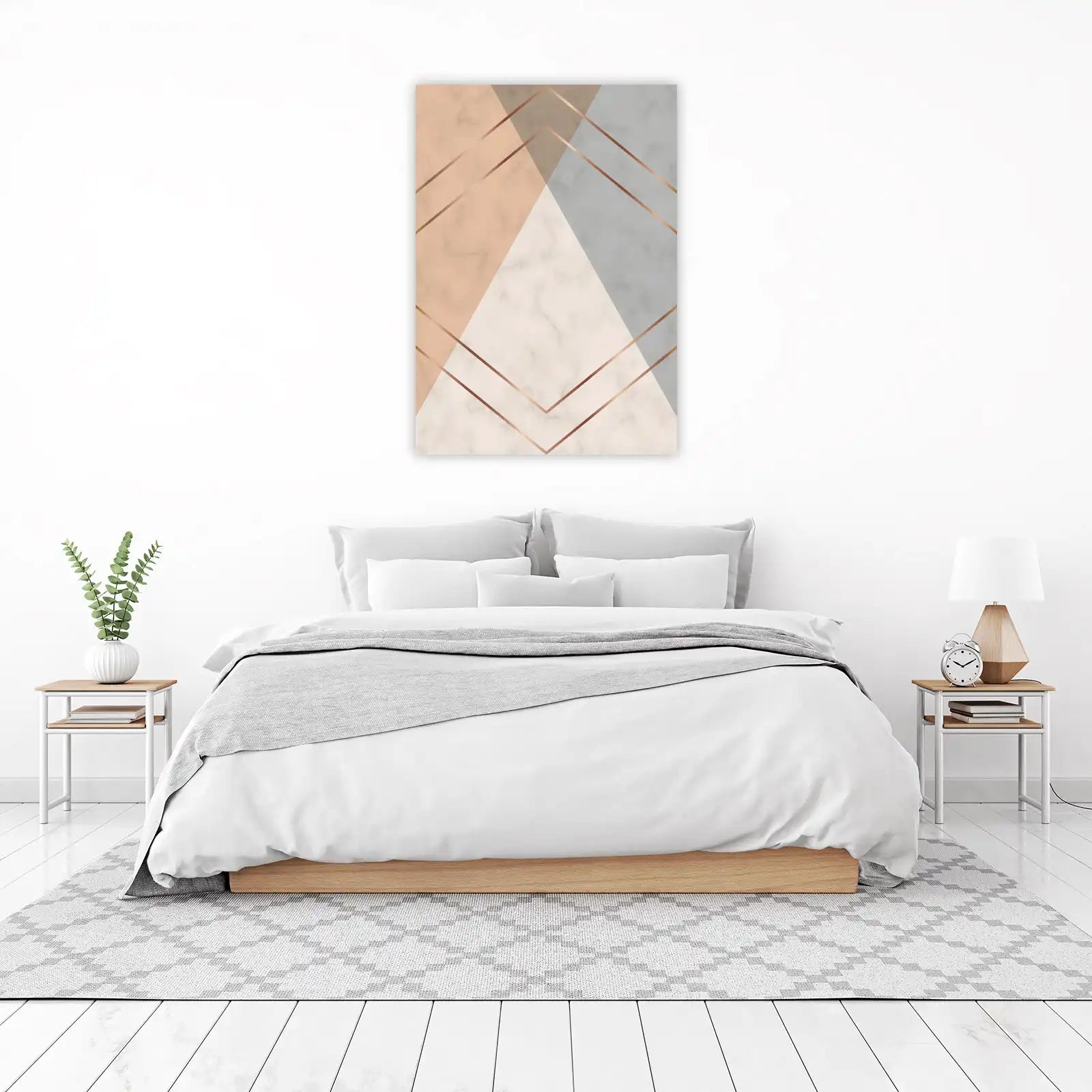 Geometric Marble Rose Gold Wall Art