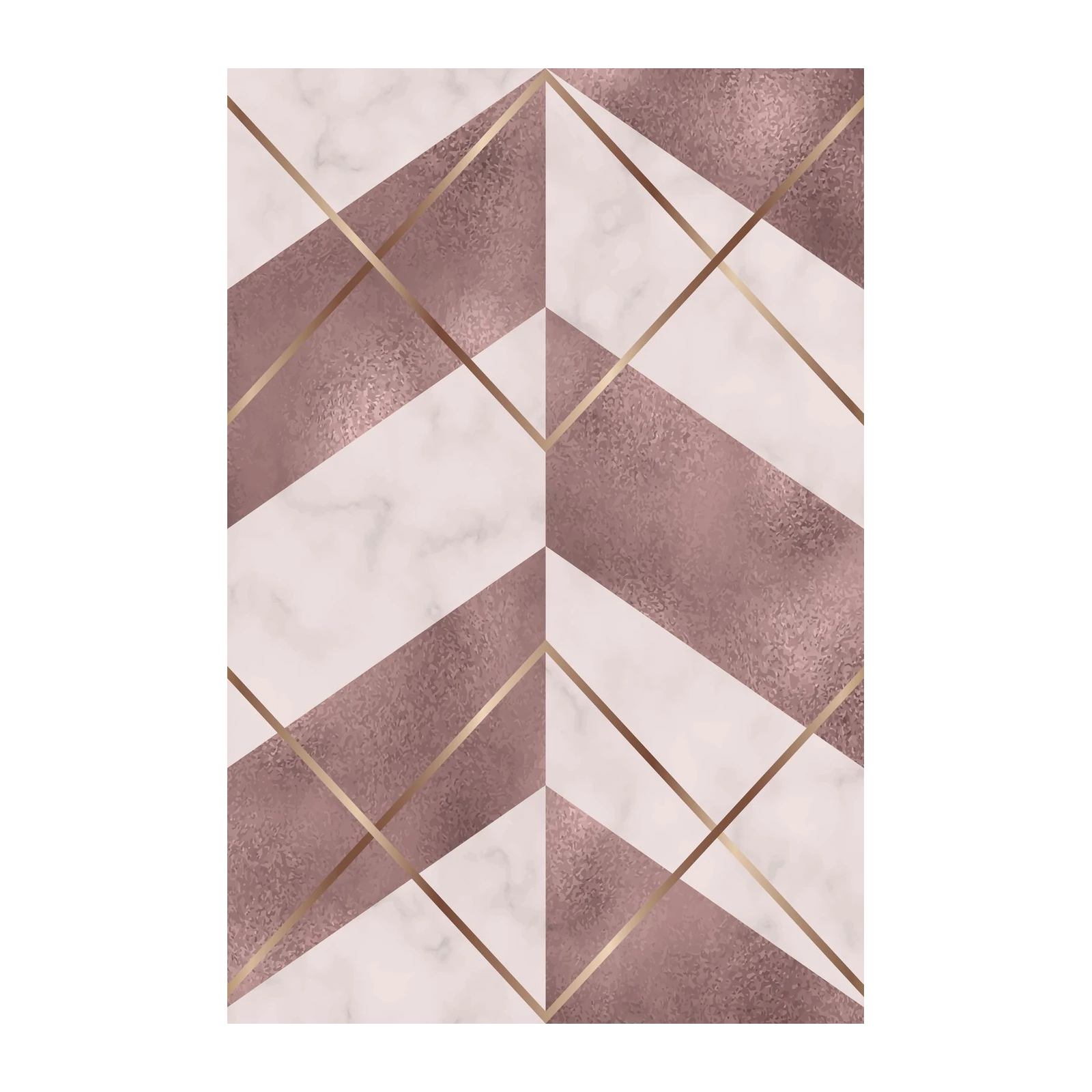 Elegant Rose Gold Geometric Marble Wall Art