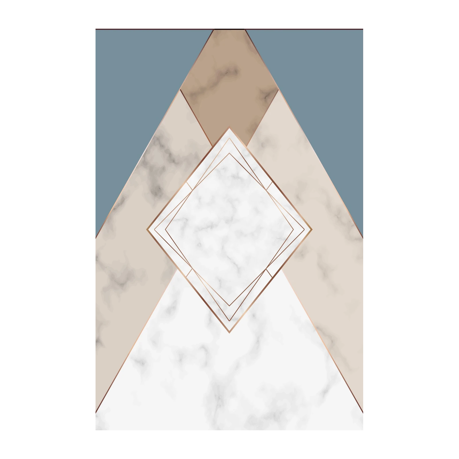 Geometric Marble & Rose Gold Wall Art