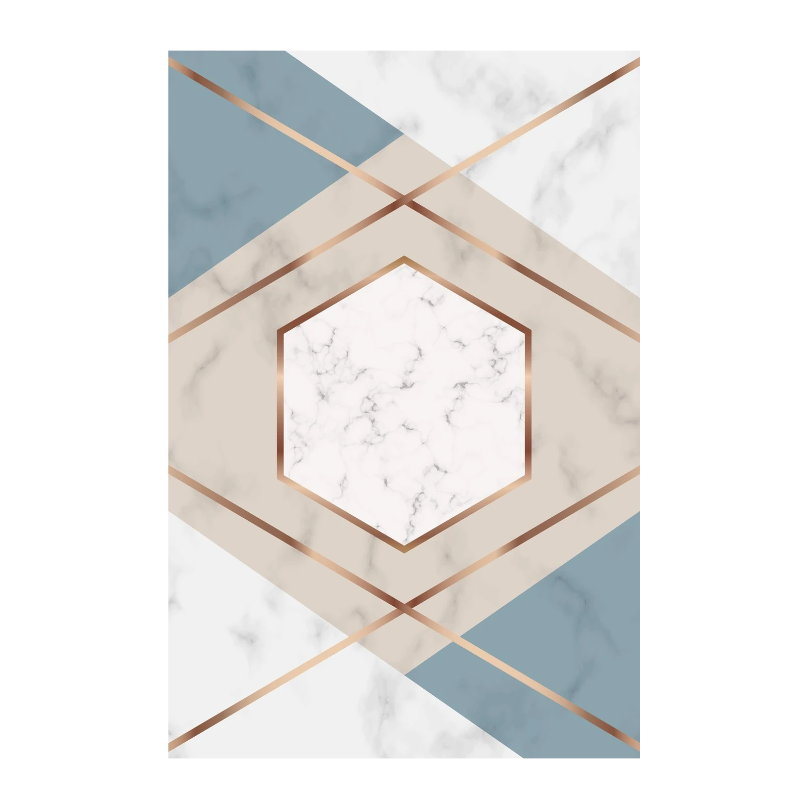 Modern Geometric Marble Rose Gold Wall Art