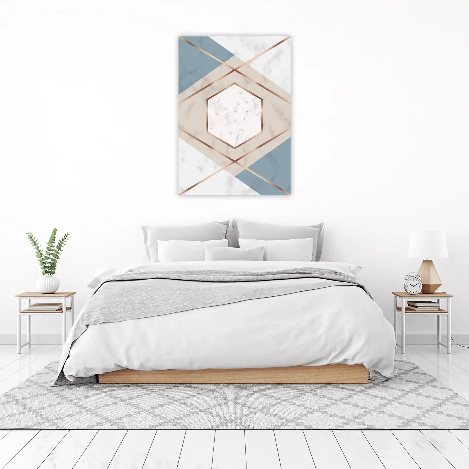 Modern Geometric Marble Rose Gold Wall Art