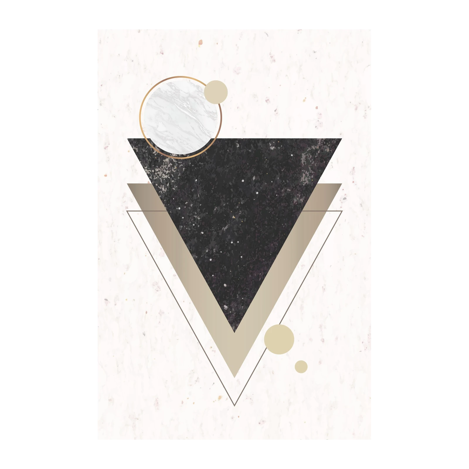 Modern Geometric Abstract Gold & Marble Wall Art
