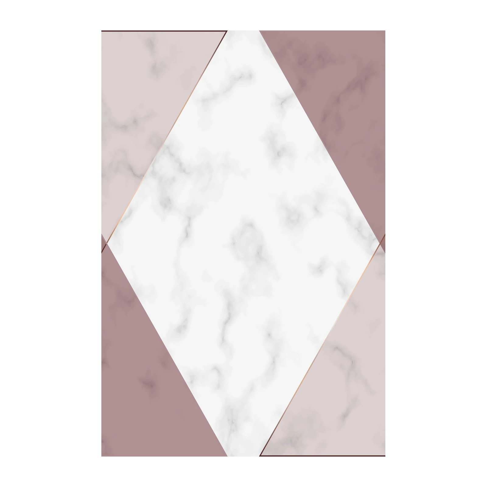 Elegant Rose Gold Marble Geometric Wall Art