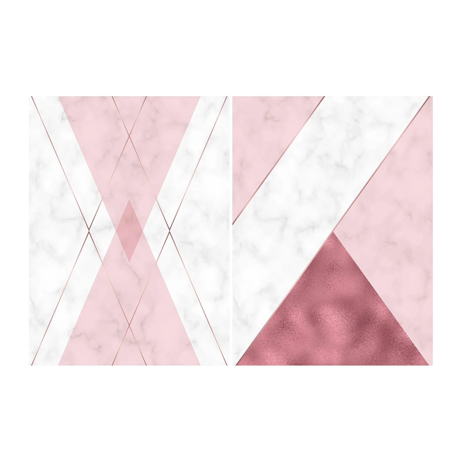 Geometric Rose Gold Marble Wall Art