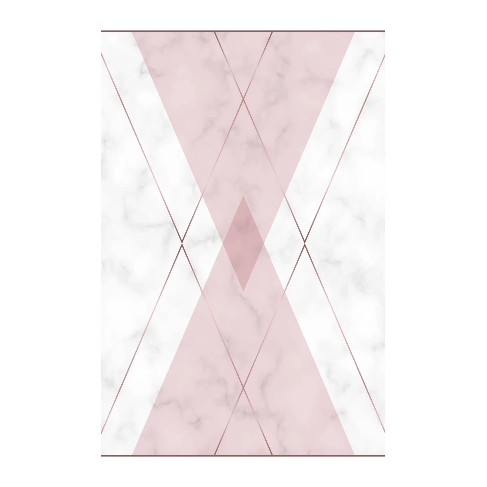 Elegant Rose Gold Marble Geometric Wall Art