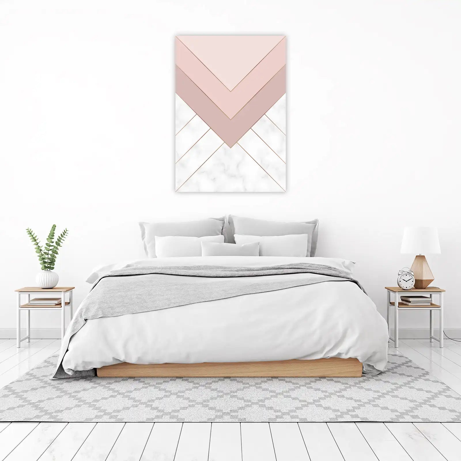 Blush Pink Geometric Marble Wall Art