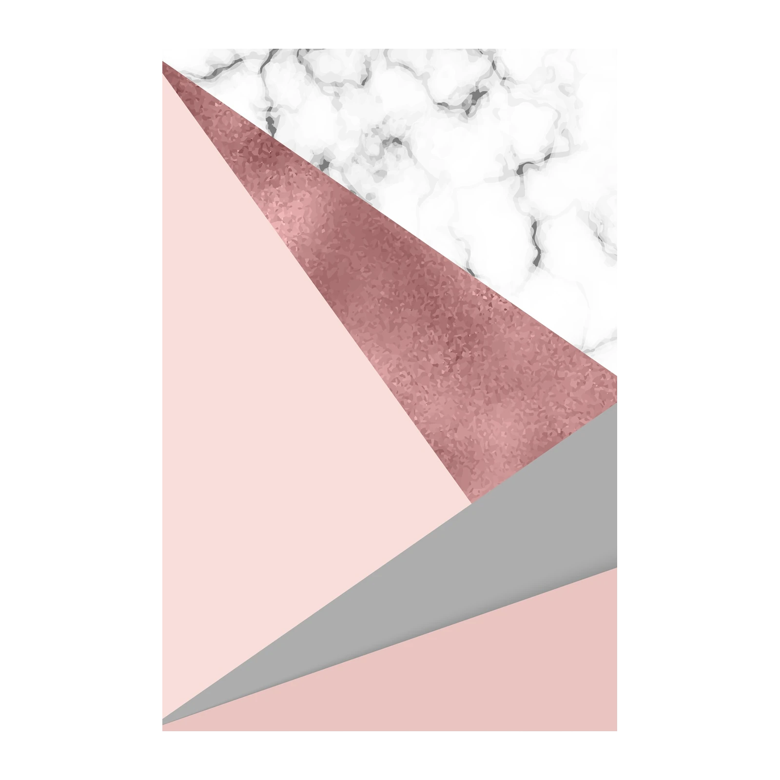 Geometric Rose Gold Marble Wall Art