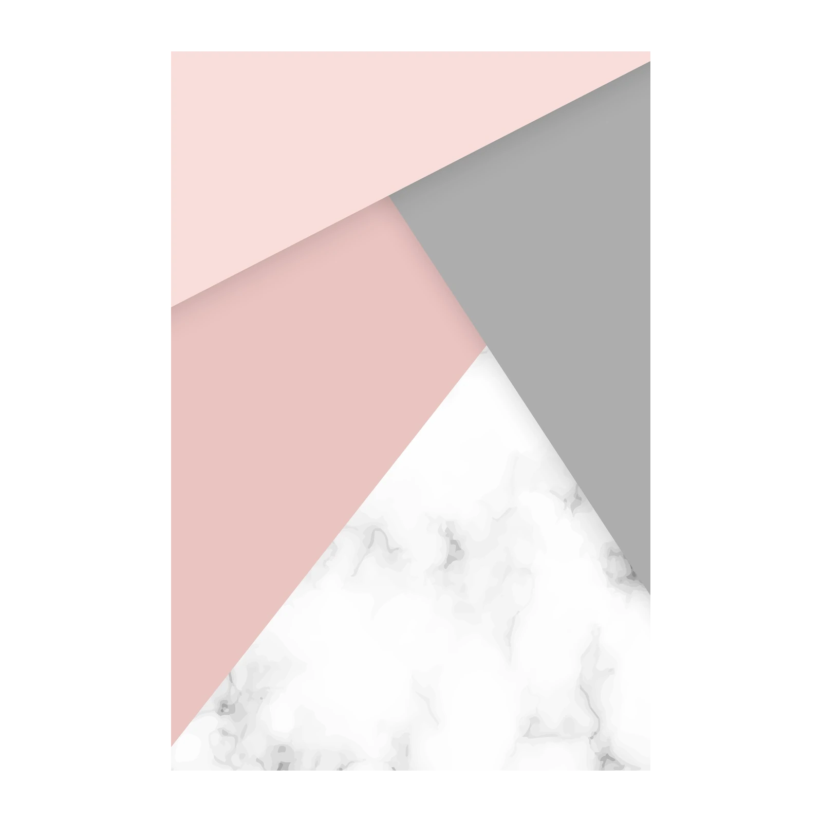 Chic Geometric Pink Gray Marble Wall Art