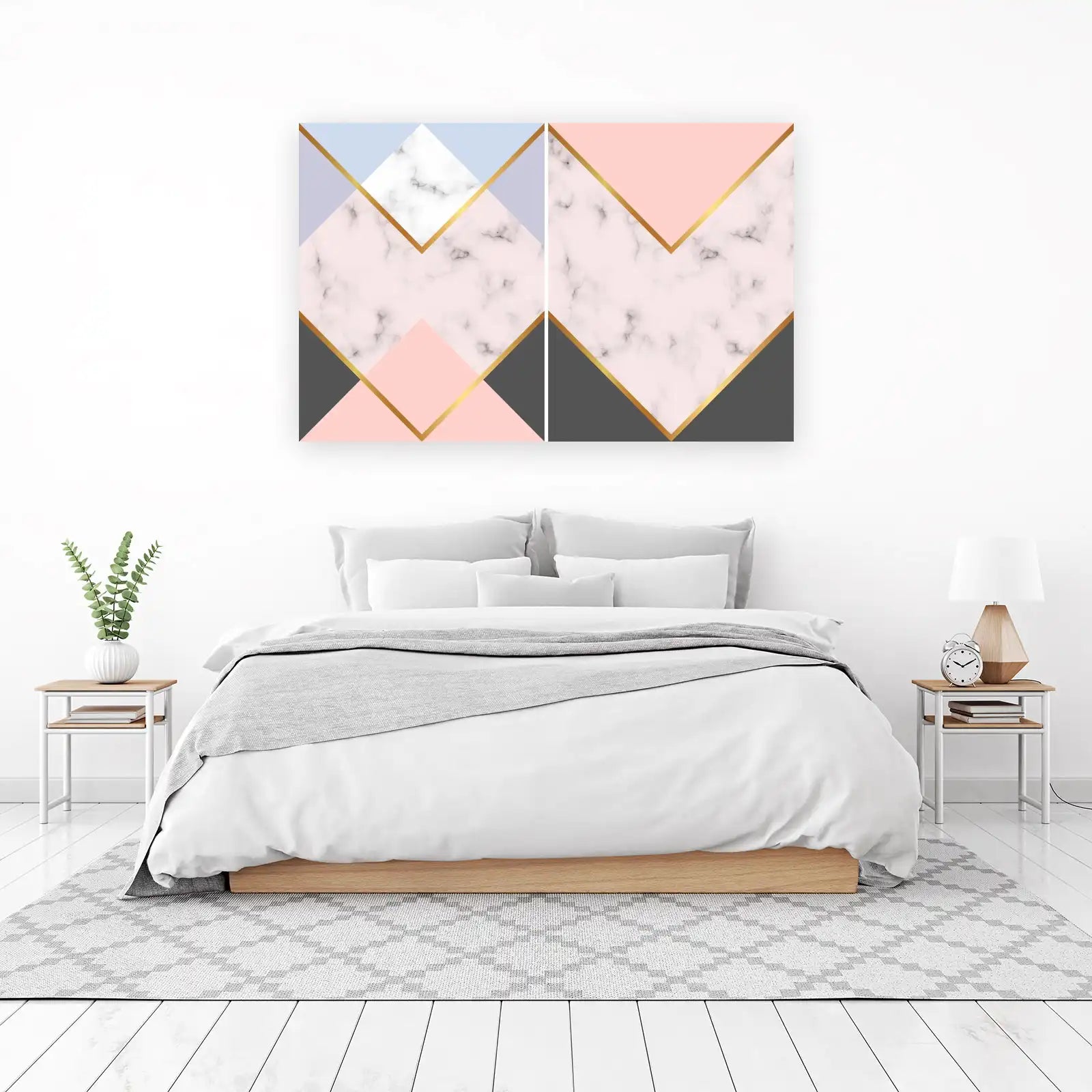 Geometric Marble Blush Gold Art Wall Art