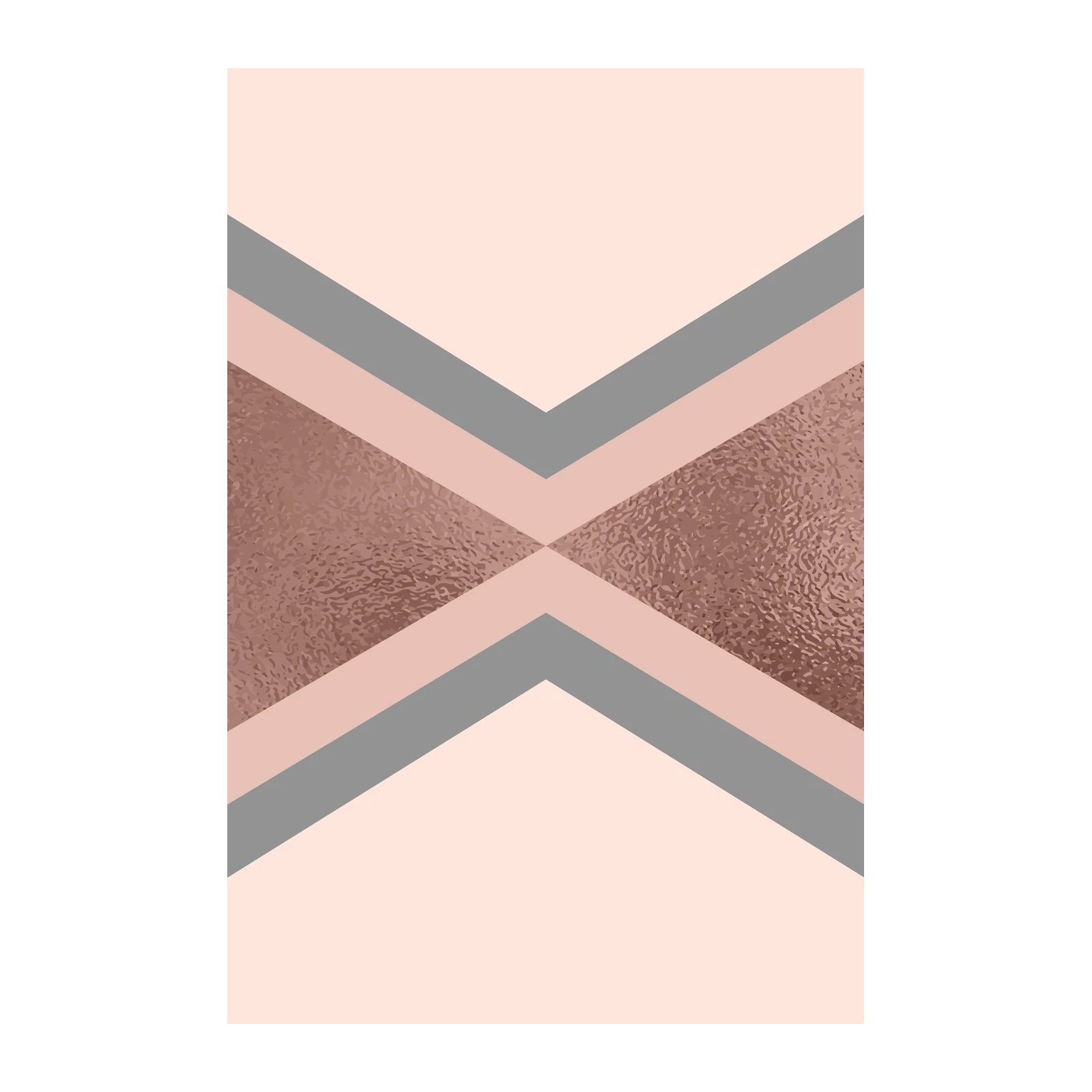 Rose Gold Geometric Chevron Wall Art
