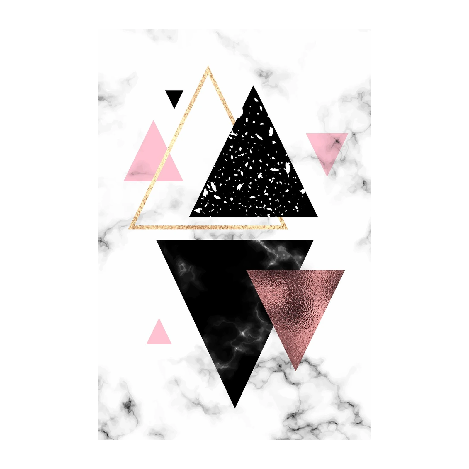 Geometric Marble & Rose Gold Wall Art