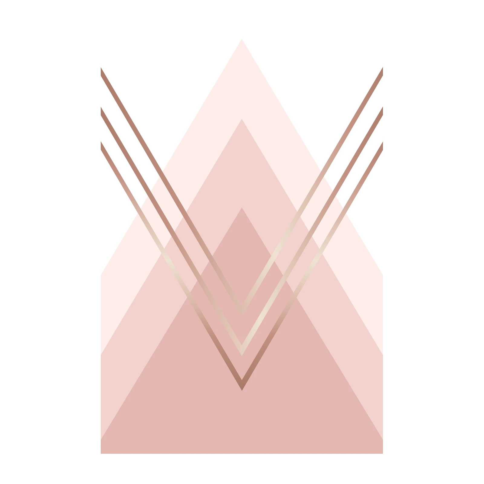 Elegant Rose Gold Geometric Wall Art