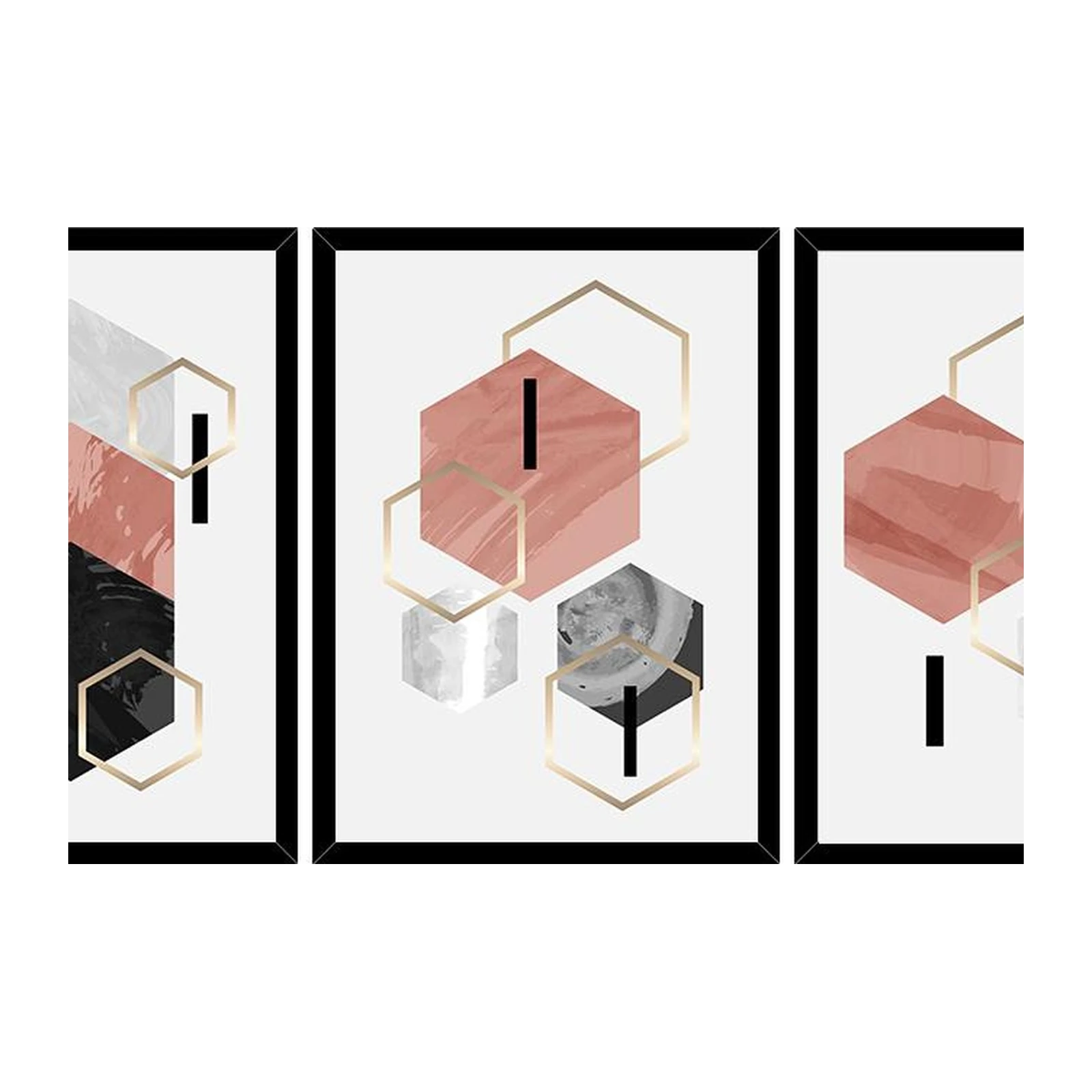Modern Hexagon Geometric Wall Art Wall Art