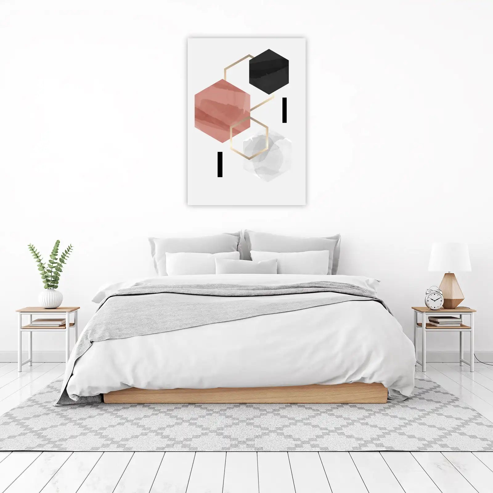 Geometric Abstract Hexagon Wall Art