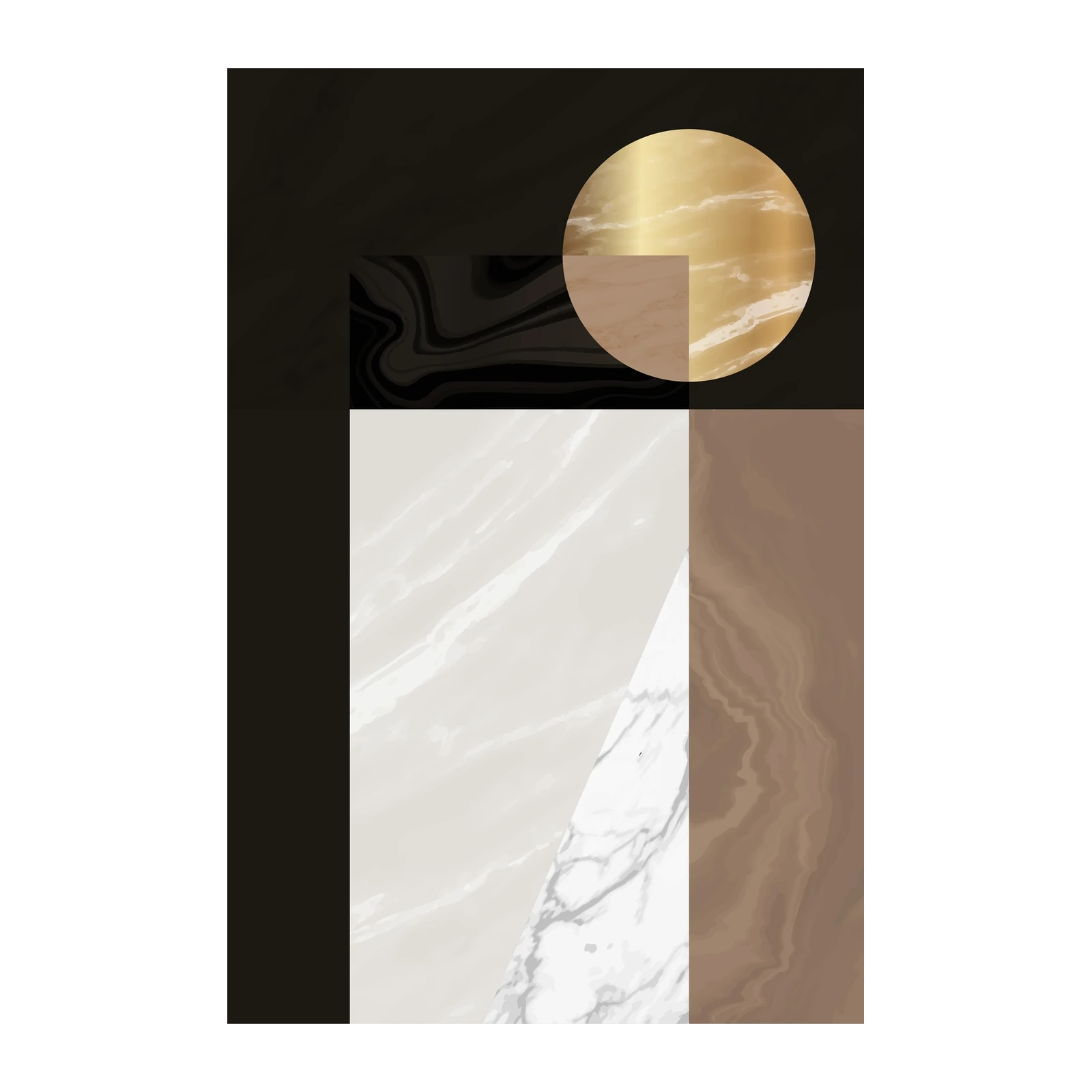 Luxury Marble & Gold Geometric Wall Art