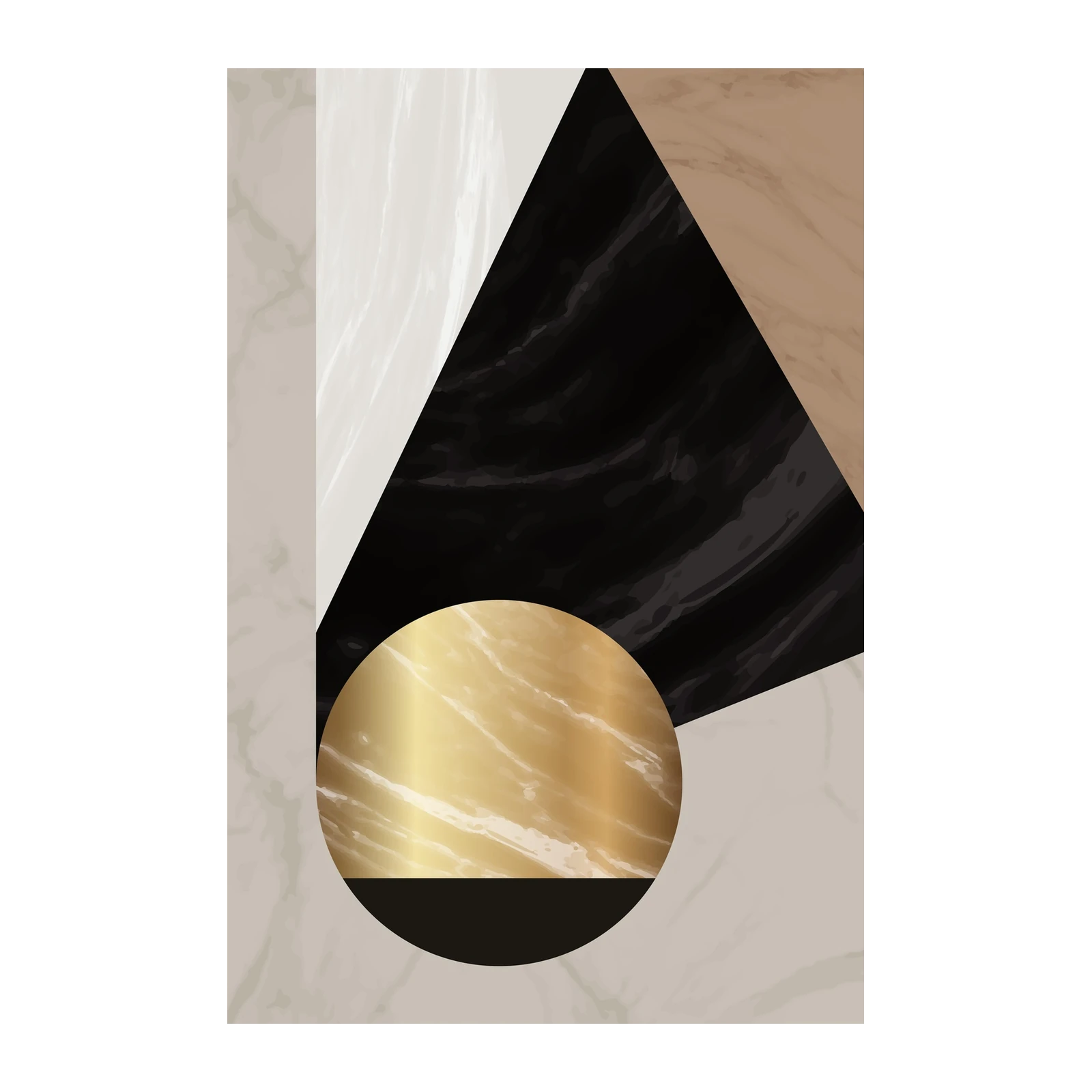 Modern Geometric Gold Marble Wall Art