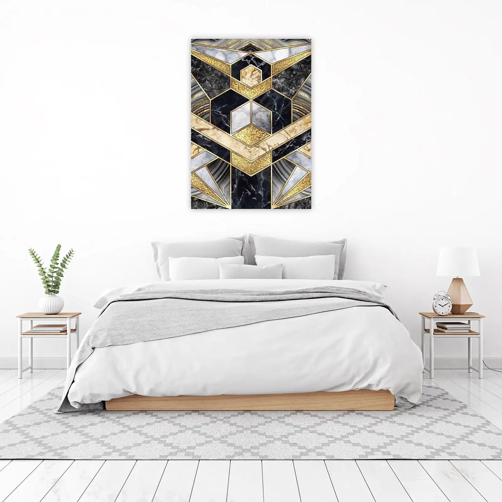 Luxury Geometric Gold Marble Wall Art
