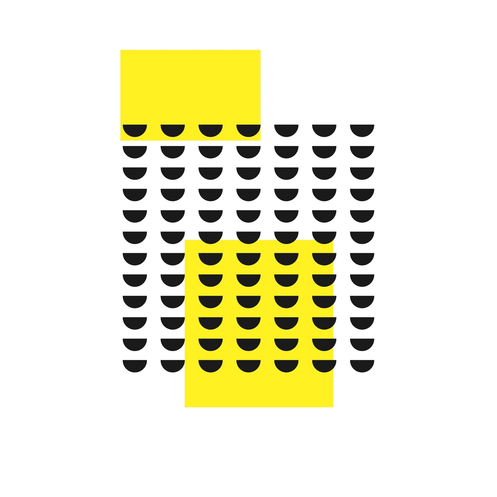 Abstract Yellow & Black Semi-Circle Wall Art