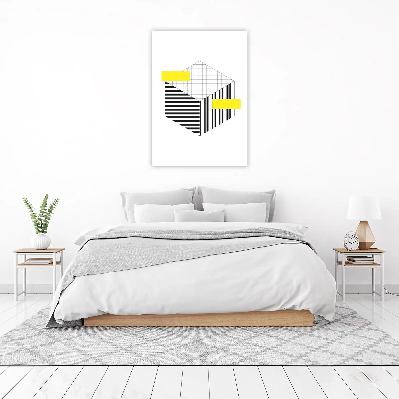 Geometric Pop Art Yellow Stripes Wall Art