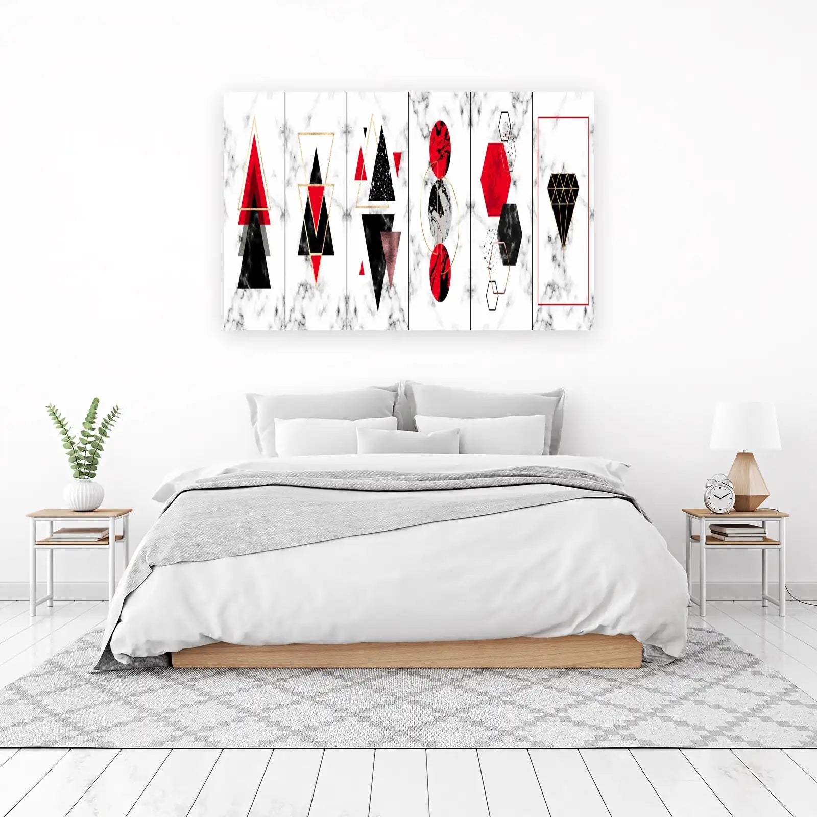 Geometric Glam Marble & Gold Wall Art