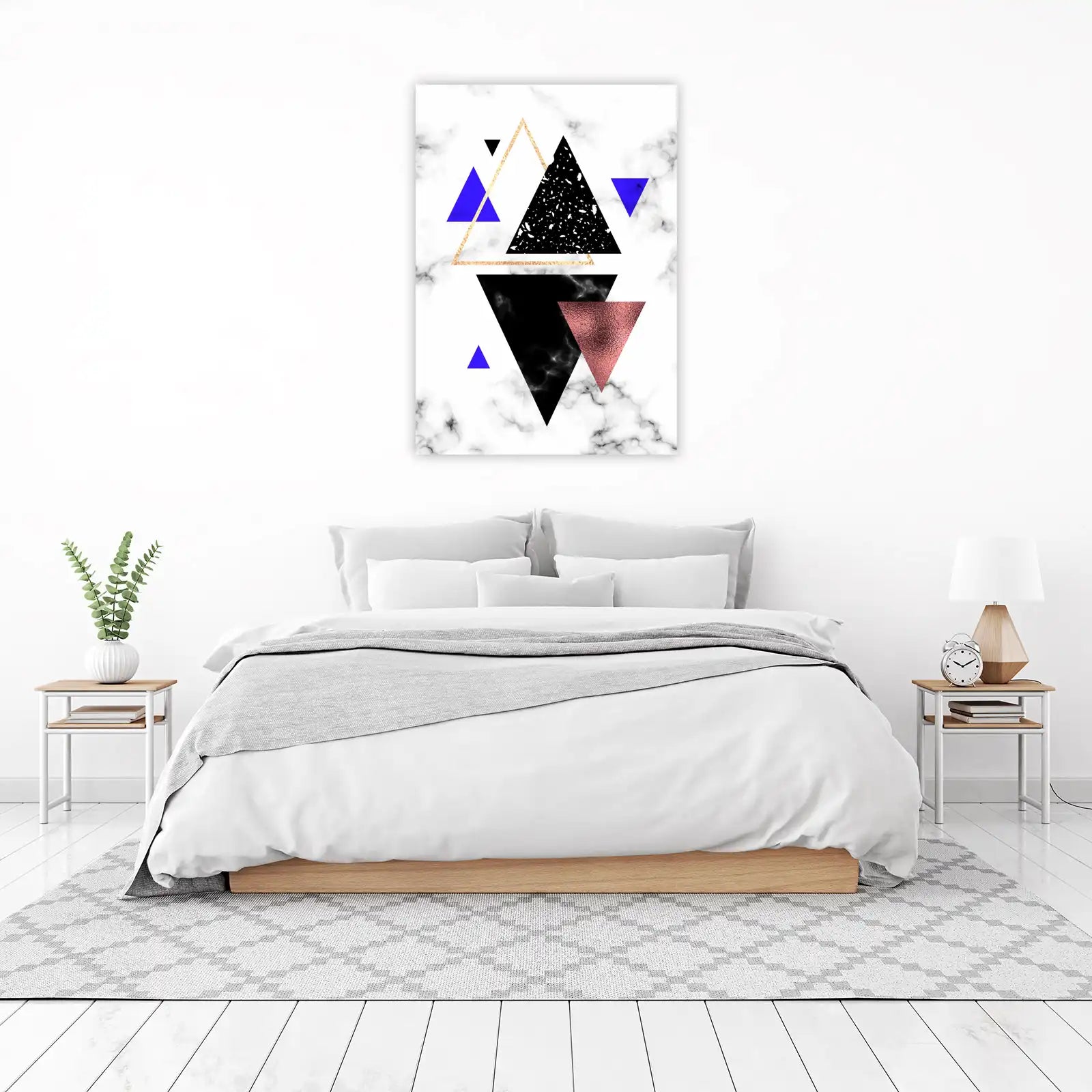 Geometric Marble Abstract Gold & Rose Gold Wall Art