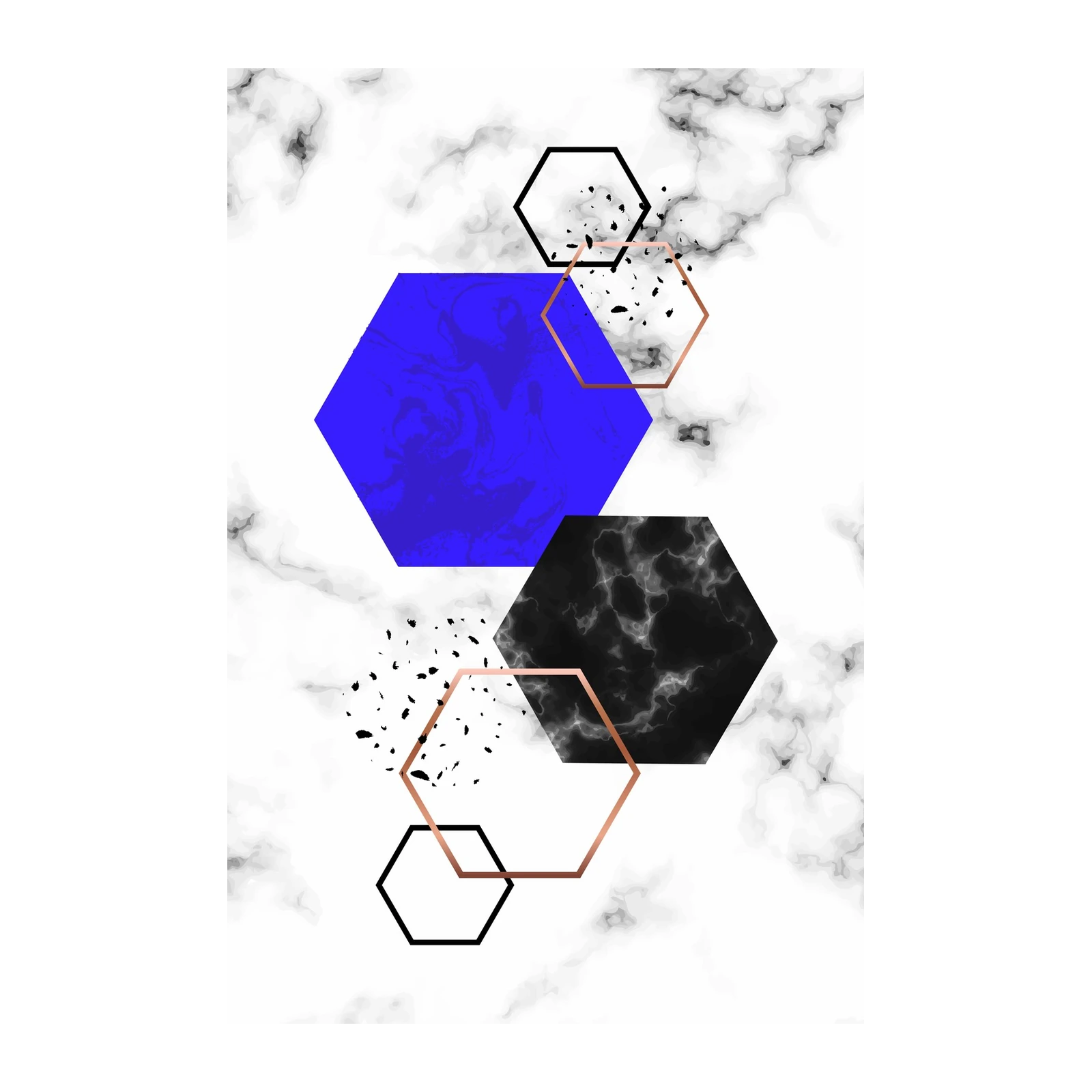 Abstract Hexagon Art Wall Art