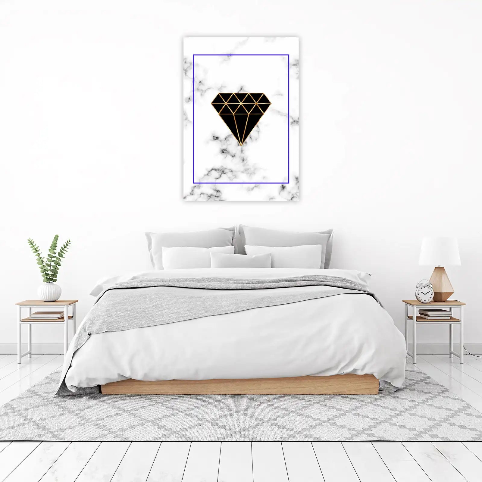 Luxury Diamond Geometric Marble Wall Art