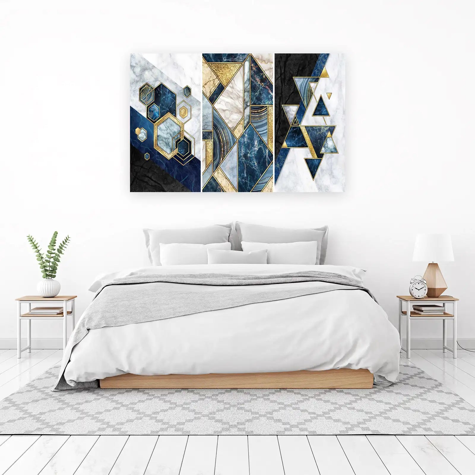 Geometric Marble & Gold Wall Art Wall Art