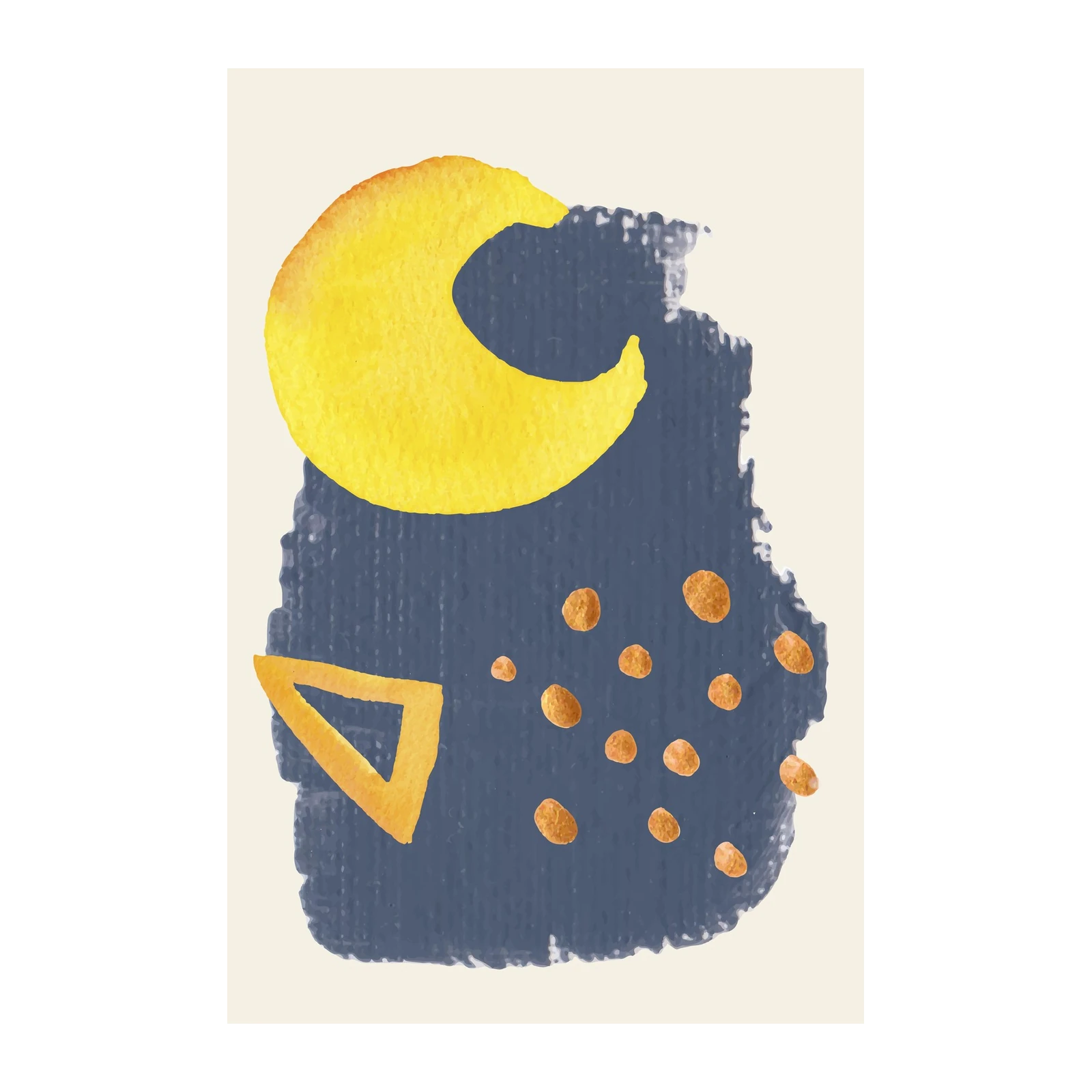 Modern Celestial Abstract Yellow Moon Wall Art