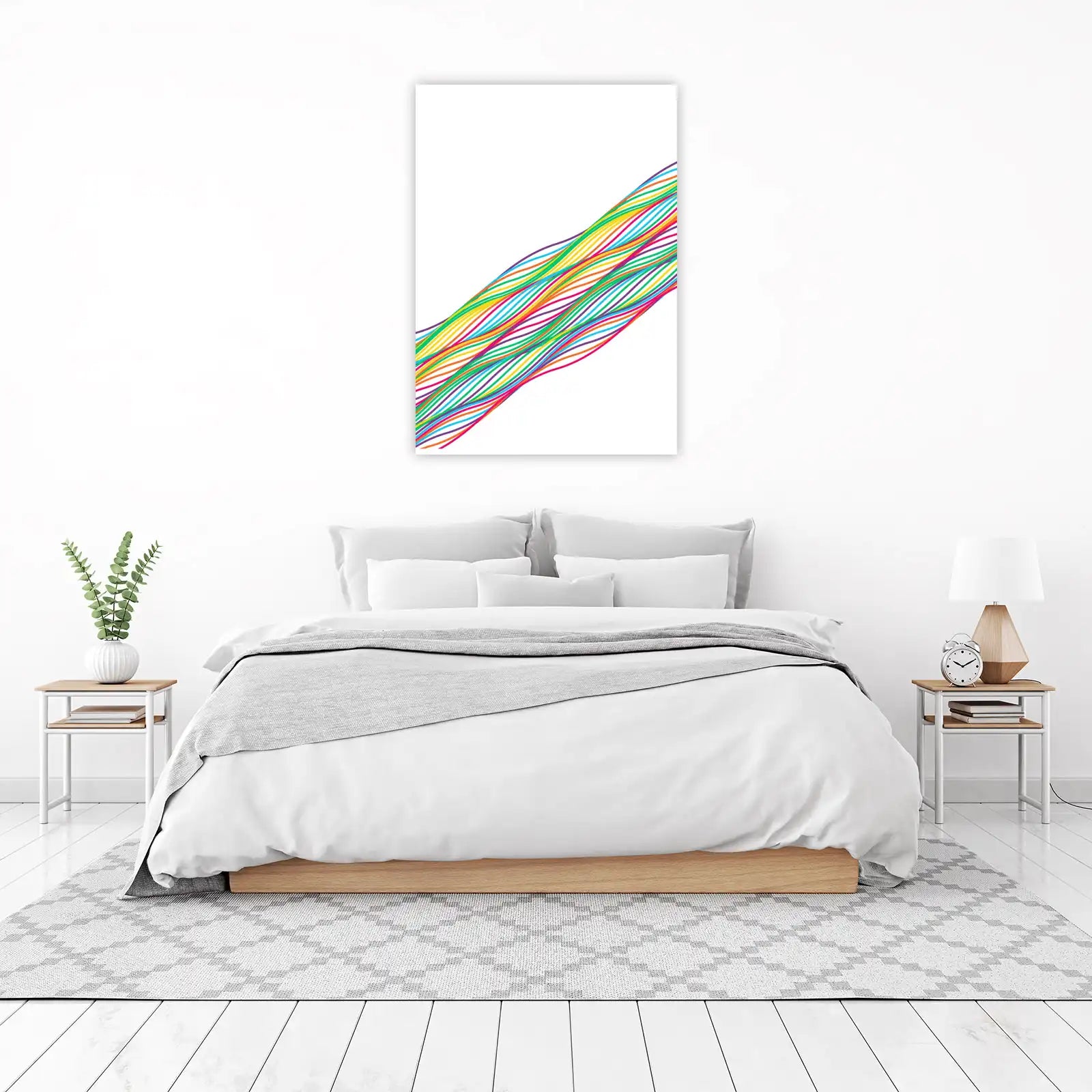 Vibrant Flow Abstract Lines Wall Art