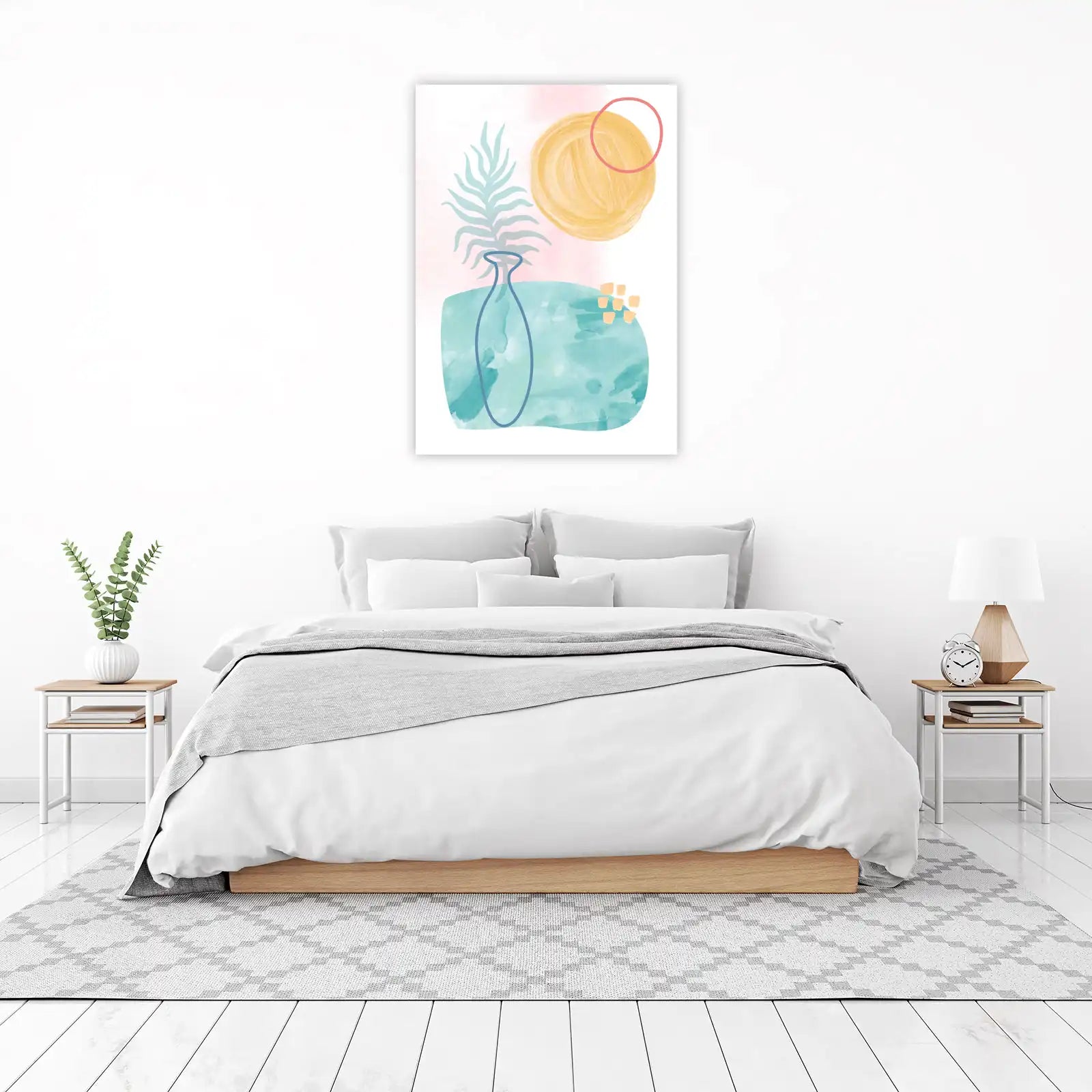 Abstract Boho Plant Vase Wall Art