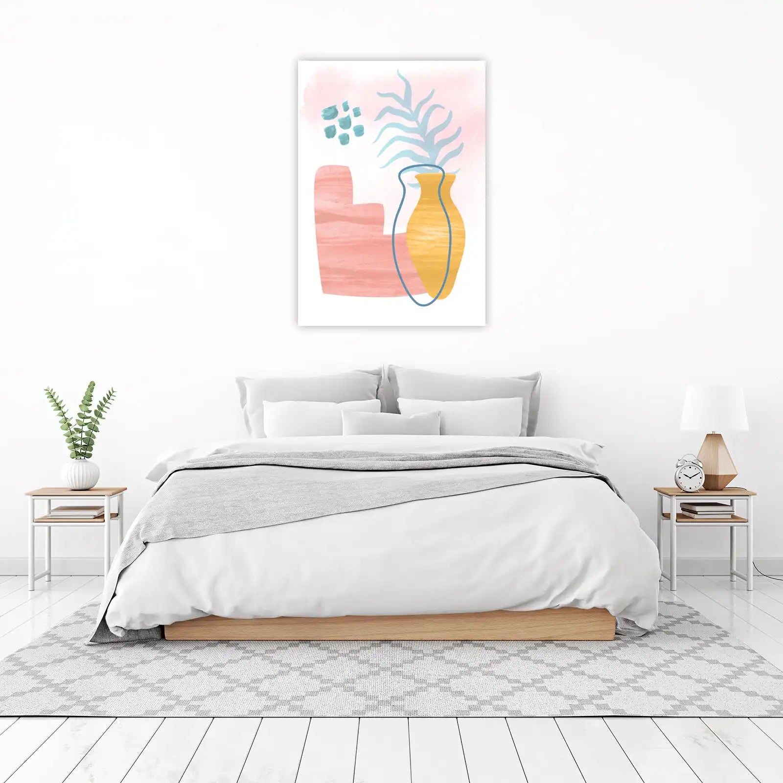 Abstract Botanical Vase Textured Wall Art