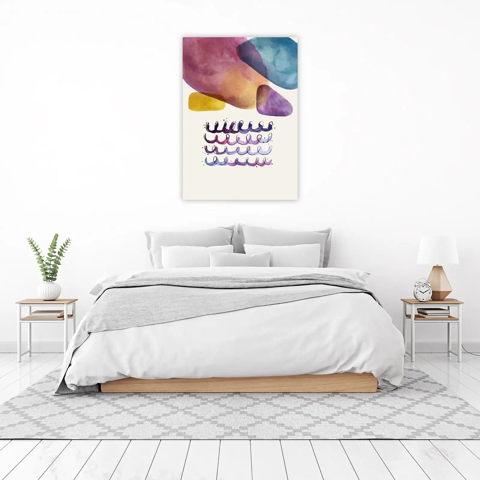 Abstract Watercolor Swirls Wall Art
