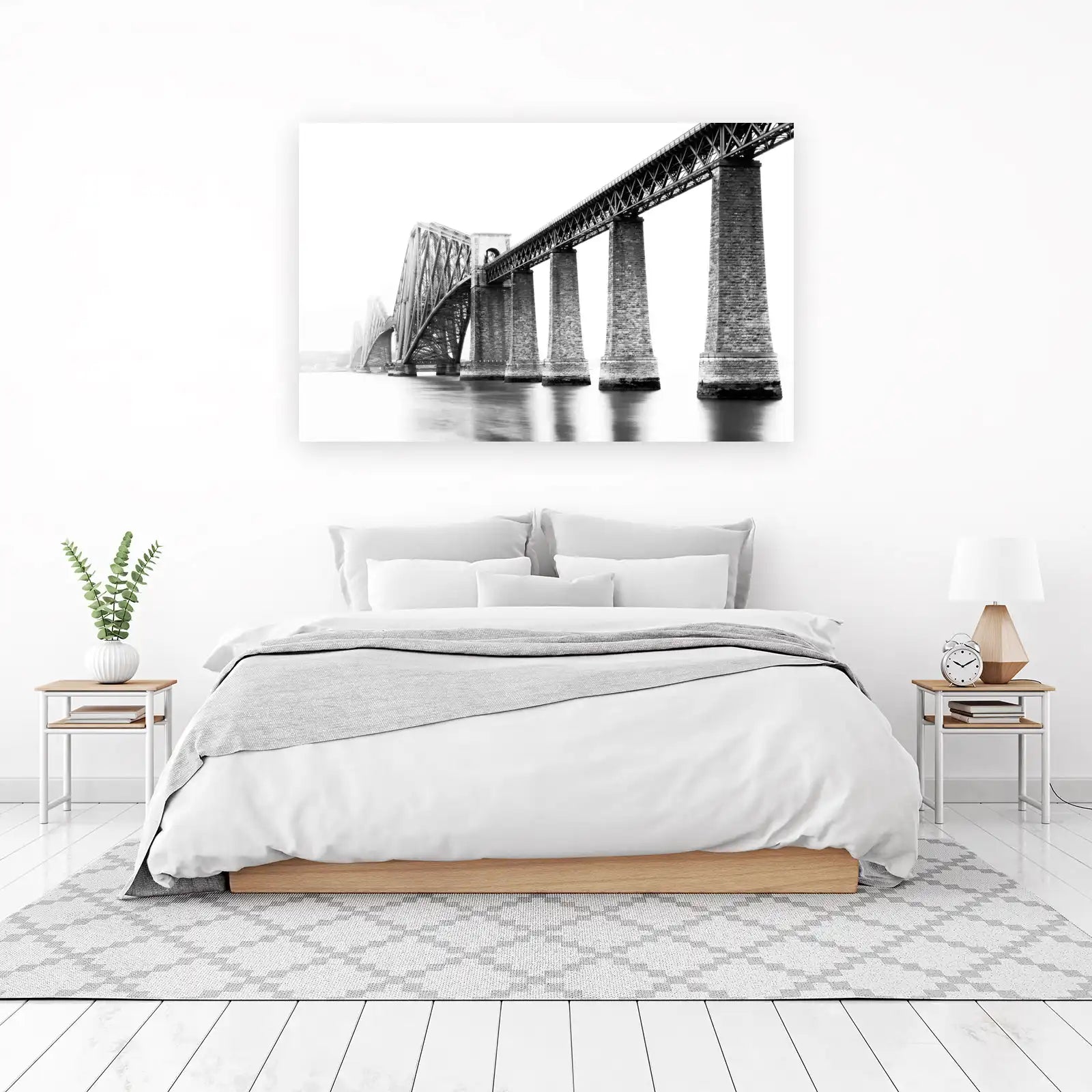 Iconic Bridge B&W Landscape Wall Art
