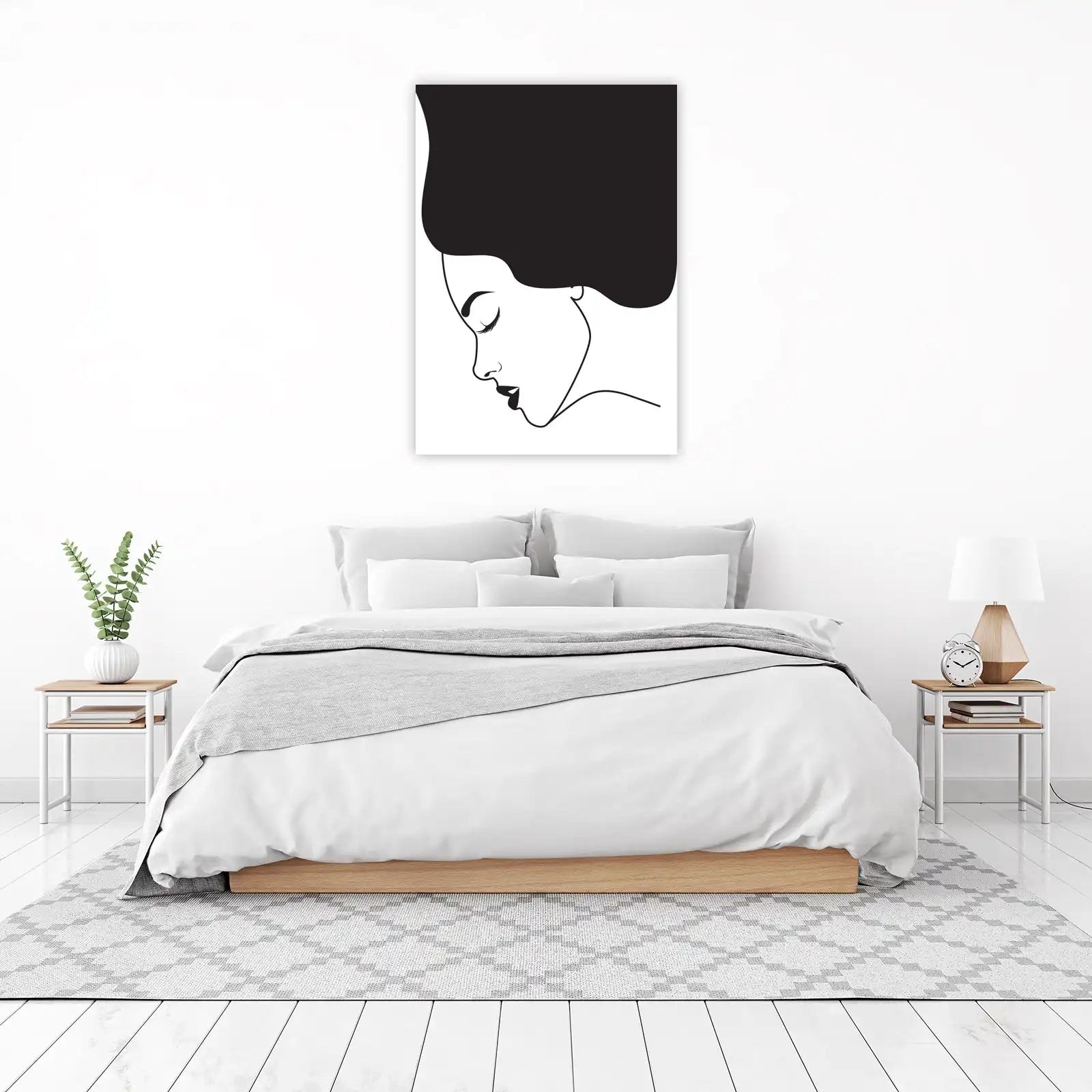 Elegant Minimalist Woman Face Wall Art