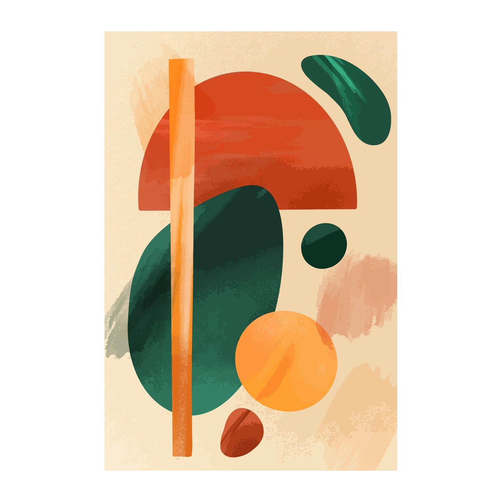 Mid-Century Modern Abstract Circles Wall Art