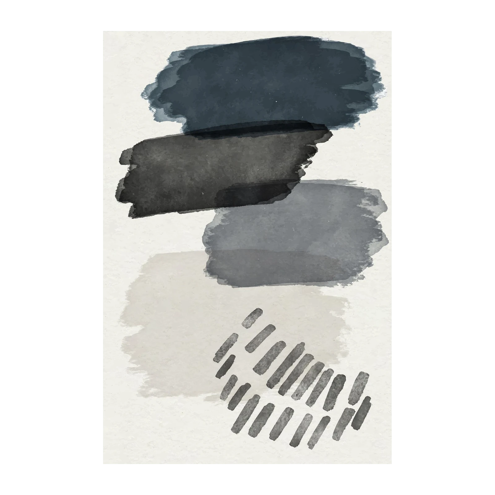 Modern Abstract Watercolor Brushstrokes Wall Art