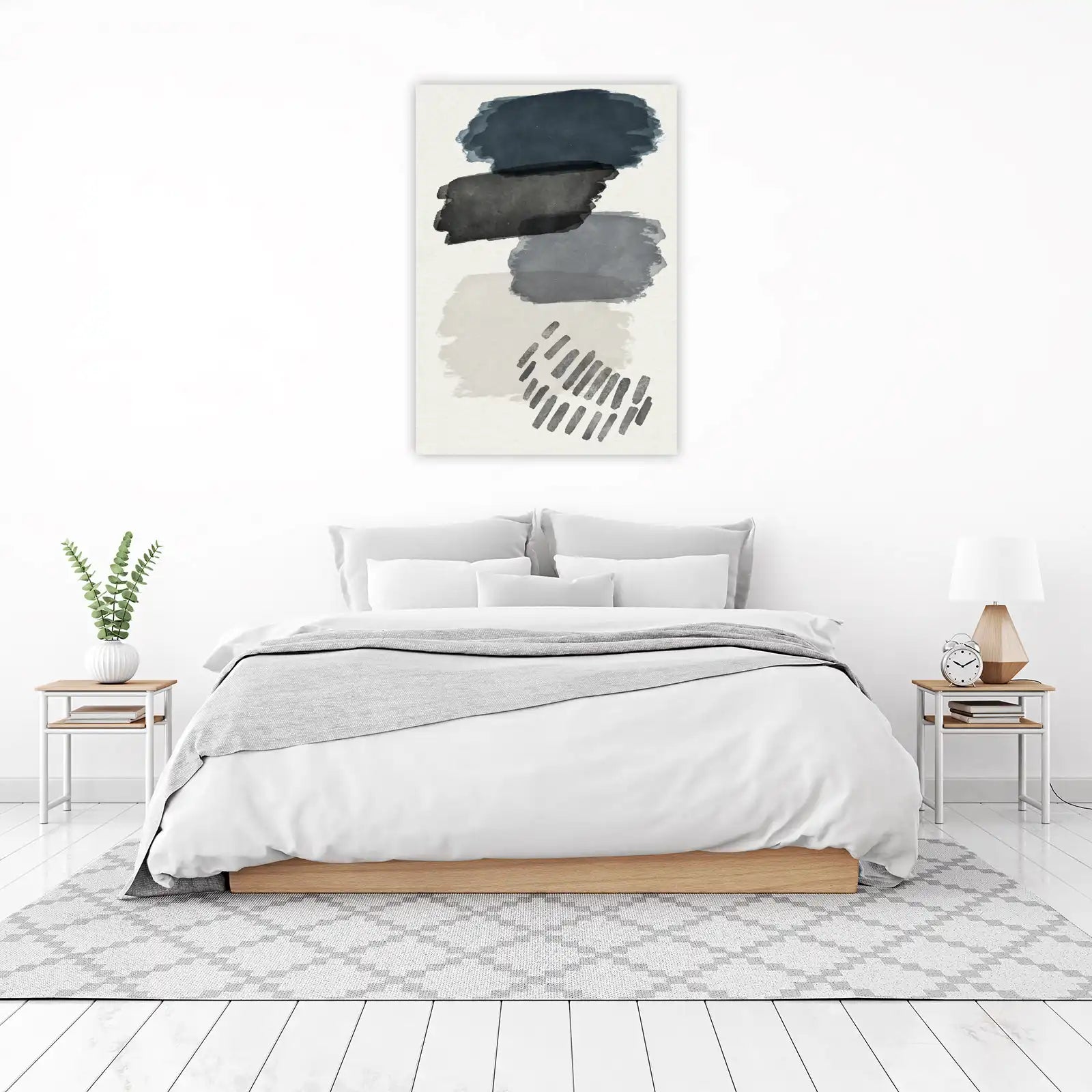 Modern Abstract Watercolor Brushstrokes Wall Art