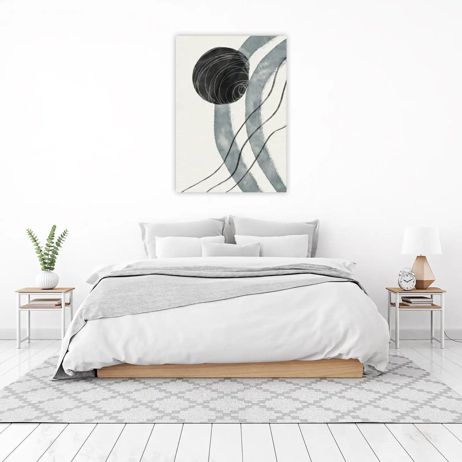 Abstract Harmony Black & Blue Wall Art