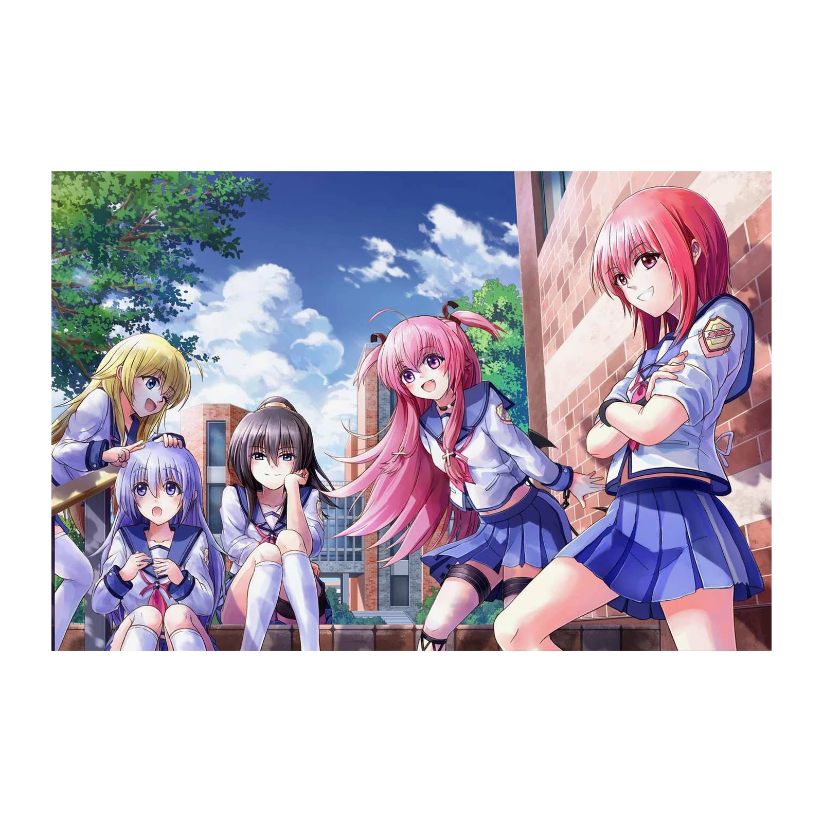 Vibrant Anime Girls School Life Wall Art