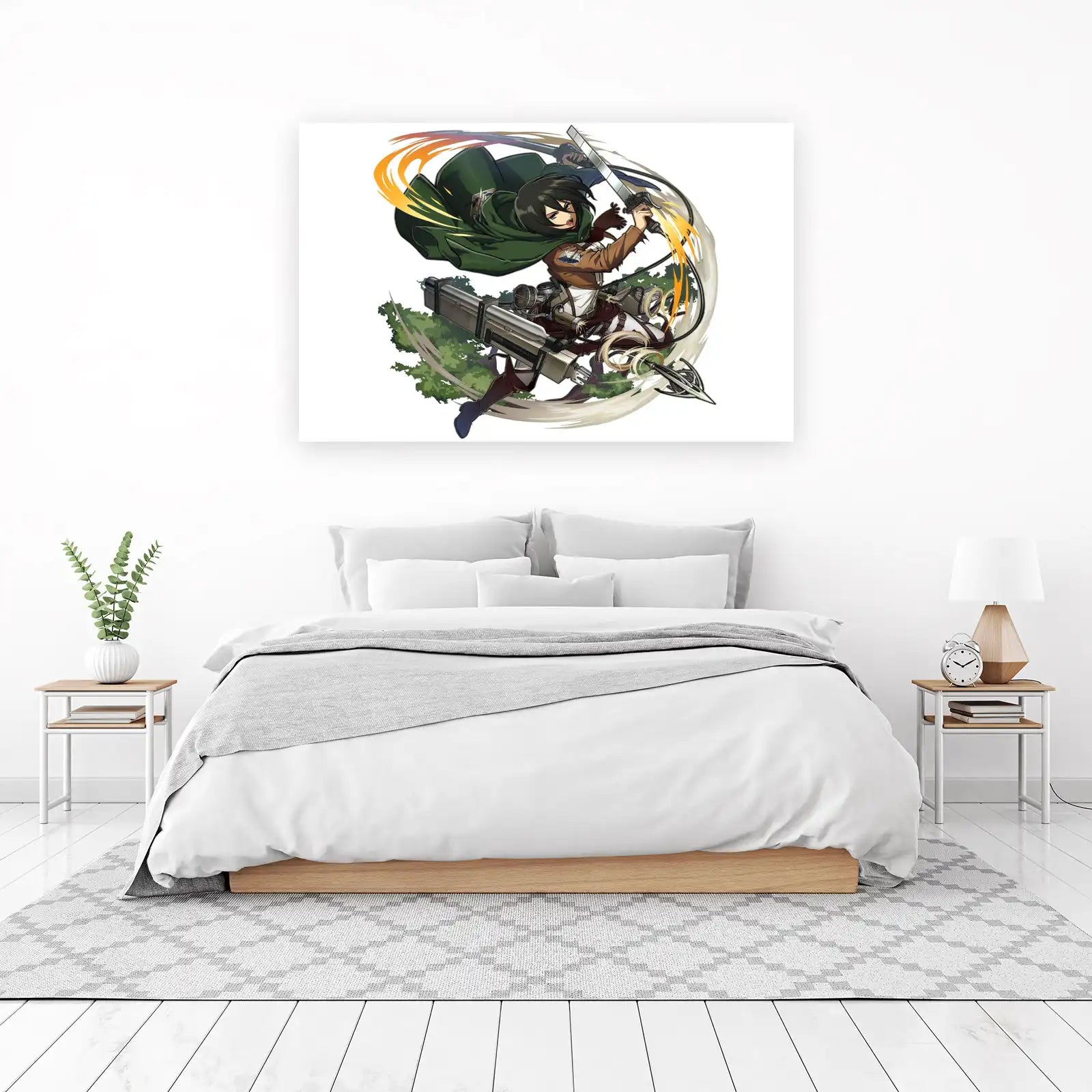 Mikasa Ackerman Action Pose Anime Wall Art